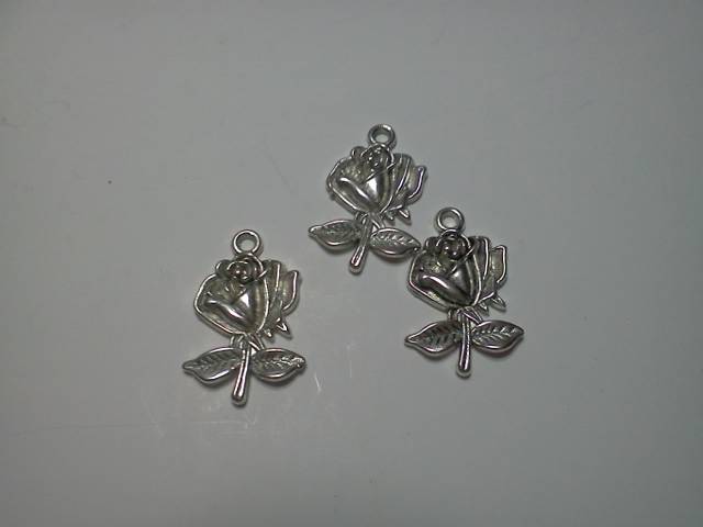 Silver Rose Charms* - Click Image to Close